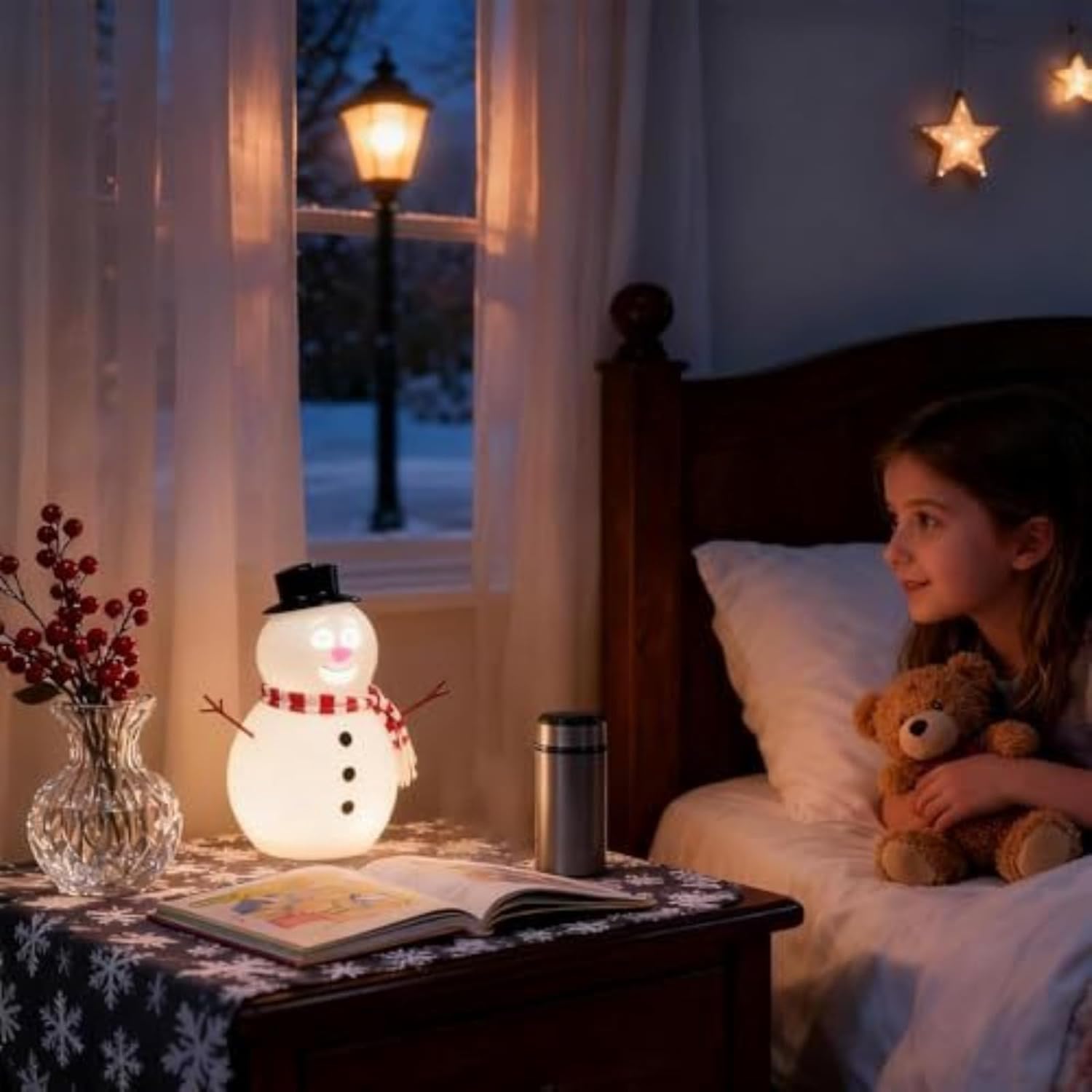 Pupazzo di neve animato parlante, decorazione natalizia plug-play con proiettore e altoparlante integrati, per display domestici, feste e festività small