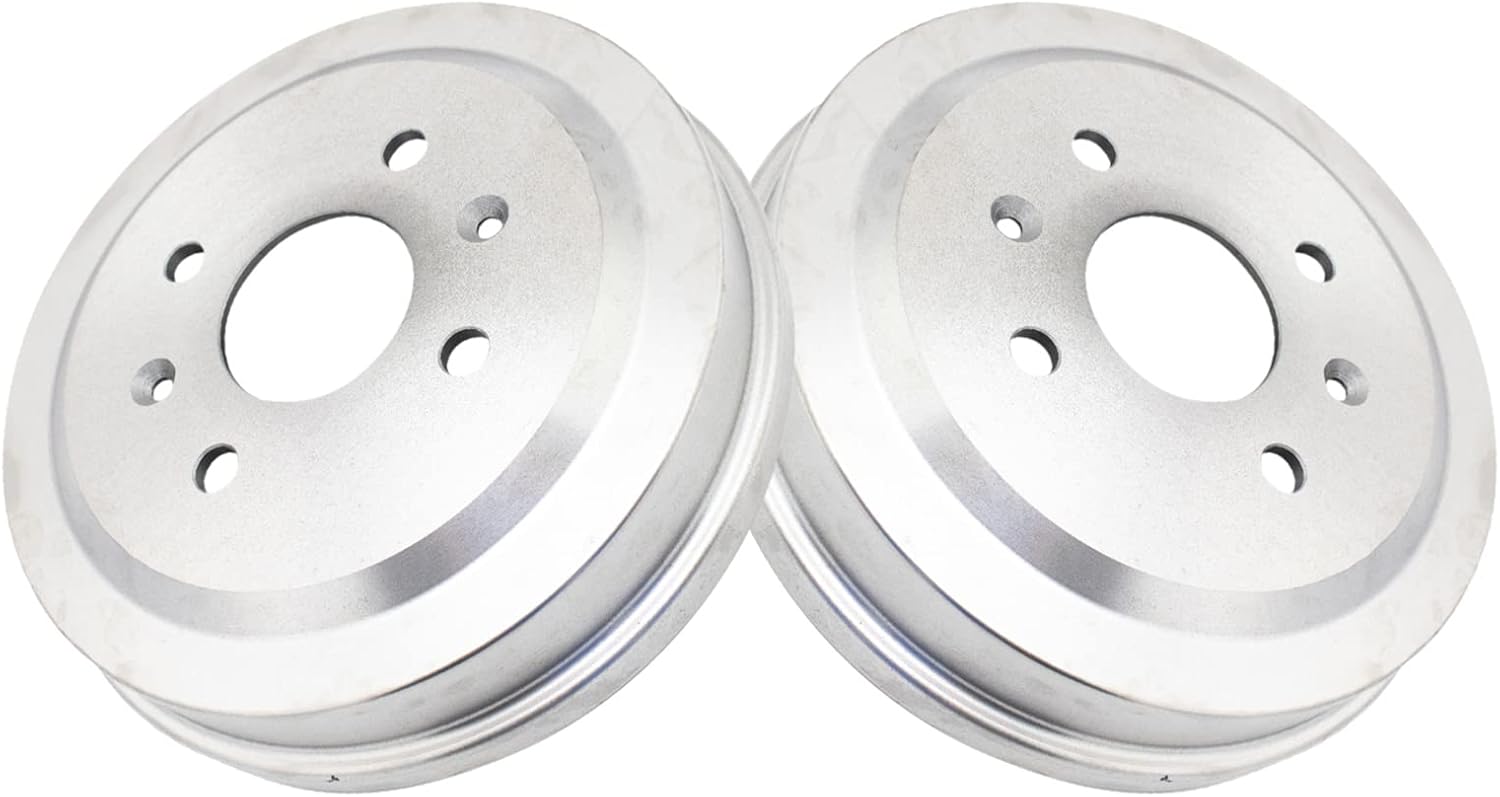 TRQ Rear Brake Drum Pair Set Compatible with 2005-2011 Chevy Aveo / 2006-2011 5 2007-2010 Pontiac G3 2013-2019 Spark 2005-2008 Wave