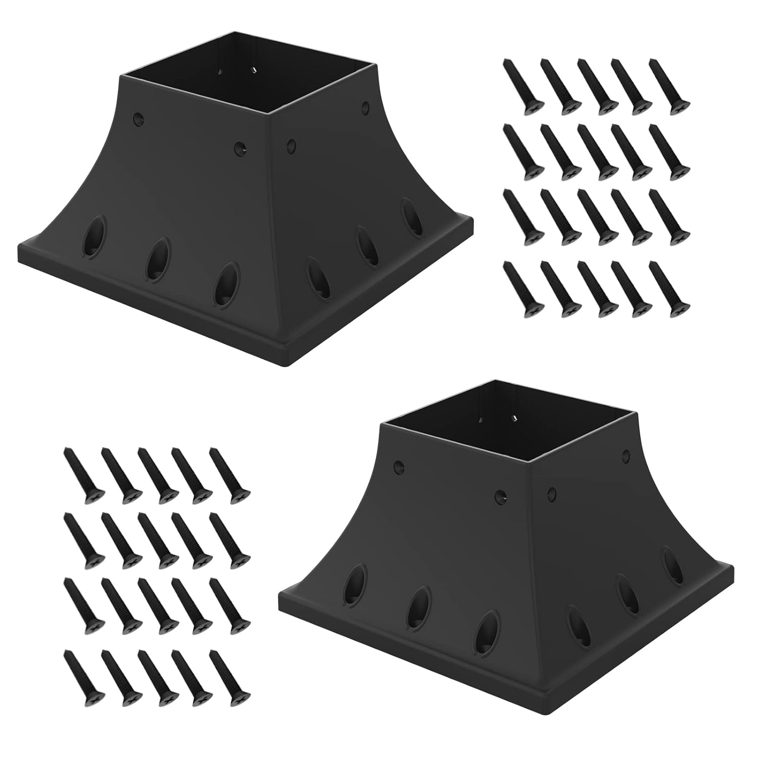 4×4 inch Post Base Brackets (Inner Size 3.5"x3.5" ）Deck Base Plate Wood Post Brackets Fence Post