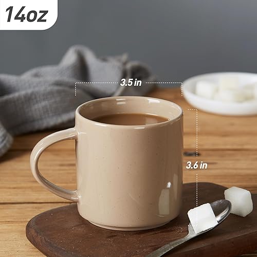 Miniatura 2 de famiware Nebula - Taza de café de 4 piezas, tazas de catering de 14 onzas con asa para café, té, cacao, leche, marrón canela