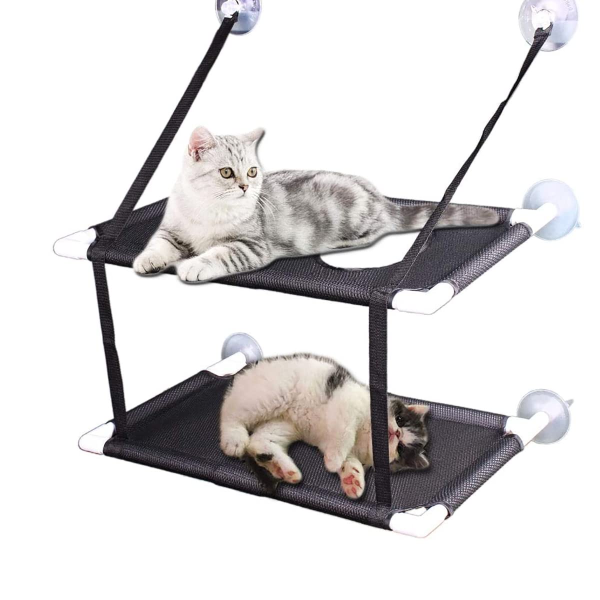 SAPU Cat Window Perch,Cat Window Hammock Seat Extra Large Screw Suction Cups Cat Beds for Indoor Cats,High Weight Capacity 360° Sunny Seat (Double layers)