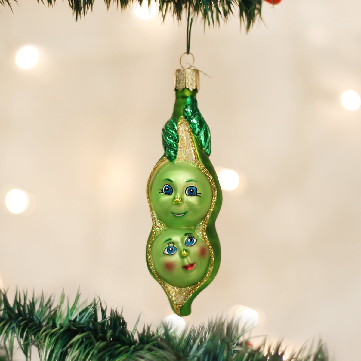 Amazon.com: Old World Christmas Two Peas in a Pod Glass Blown