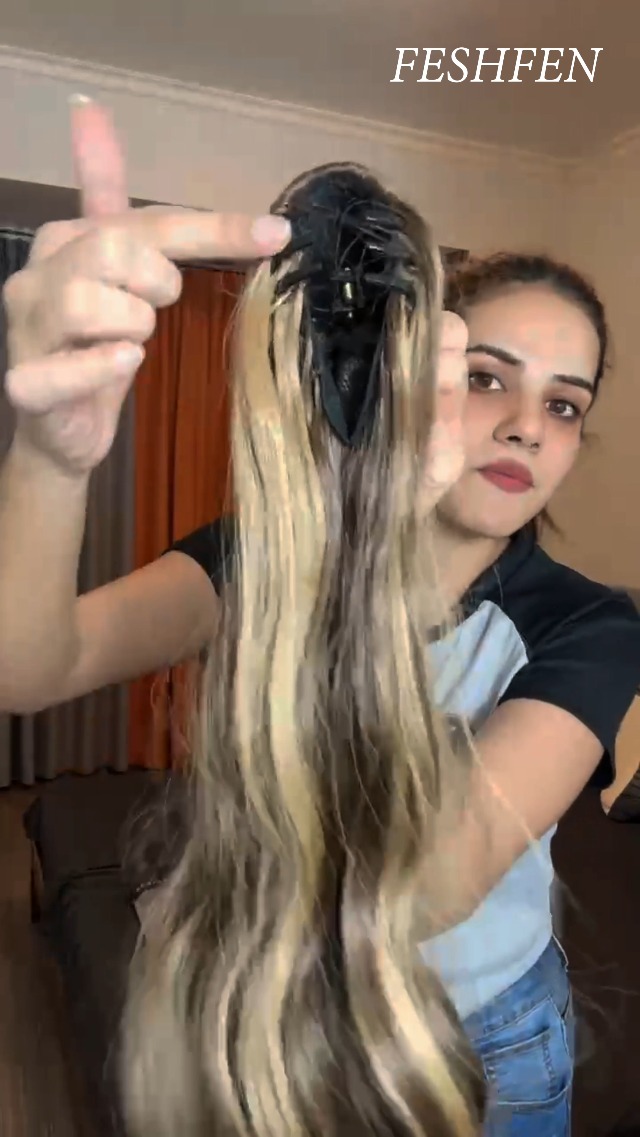 XFSRG 2 Stück Pferdeschwanz Extensions – Glatt & Gewellt Als Clip-In Zopf Für Sofortige Haarverdichtung