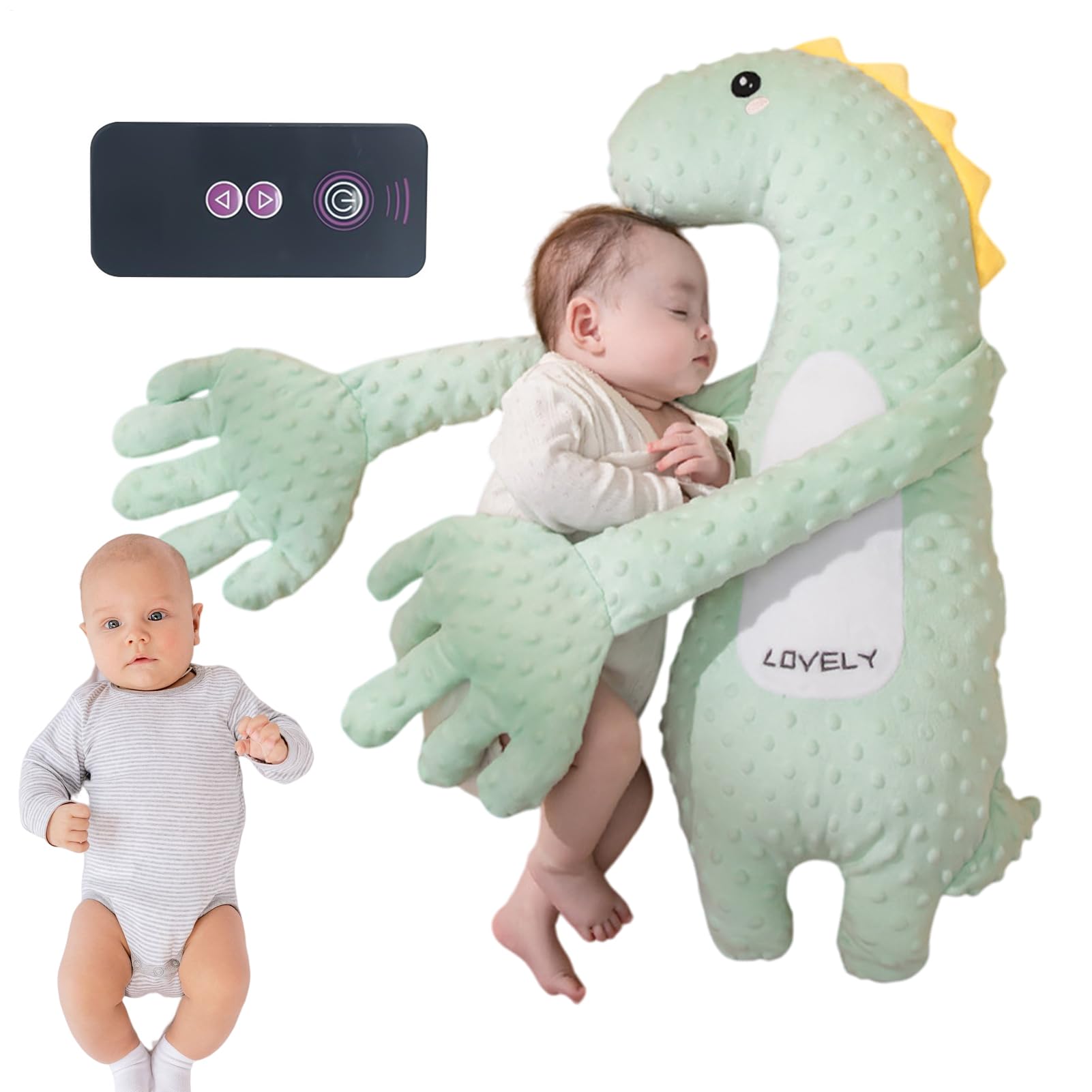 Buddy - Cuscino per dormire per bambini, palmo lenitivo del bambino, peluche elettrico per sonno, saoths, con mano di paccetto, controllo remoto, velocità regolabile per bambini, intelligente