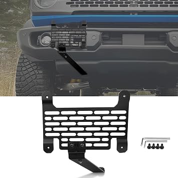 Bronco License Plate Holder 2021-2026, Front Plate Frame for Modular Steel Bumper Compatible with Bronco Accessories 2026-2021 6th Gen