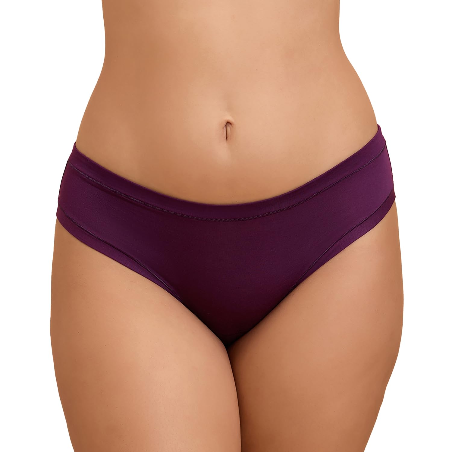 nykd Women's Modal Blend NYP382-Eggplant Relaxed Fit Solid/Plain Bikini-picture-26