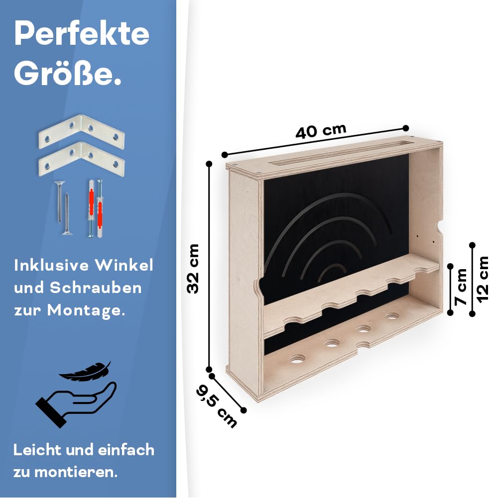 OHANA Router Cabinet - Router Storage Box - WiFi Shelf - Router Hide - Wall Box, Black, 40x9.5x34 - Image 2