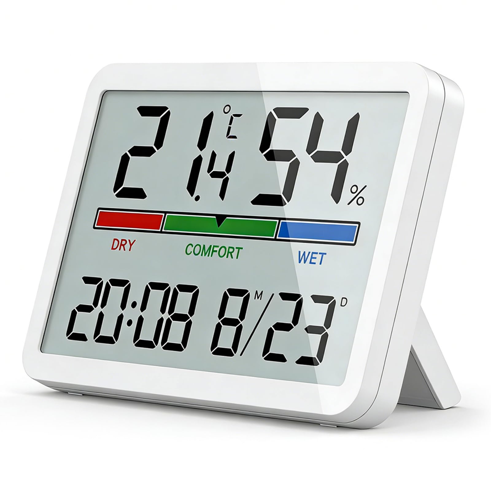 Yhplxyuus Of 2 Large Color Screen Digital Thermometers Hygrometer Clock Featuring Accurate Temperature Humidity Readings for Home and Use Hygro