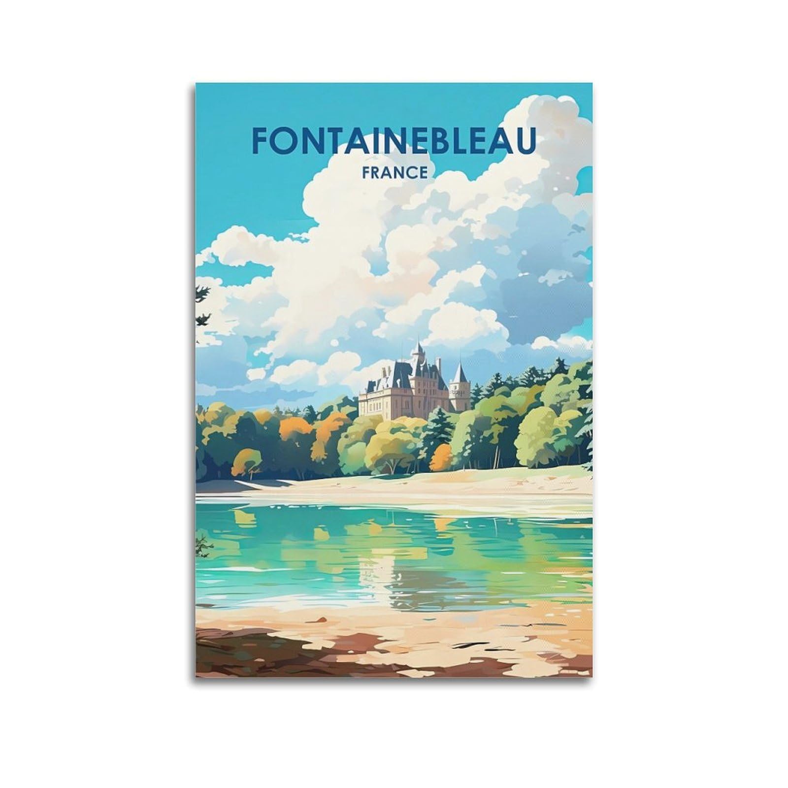 EZMLFA 5D Diamond Art Kits for Beginner,Fontainebleau France Crystal Rhinestone Embroidery Craft Kits for Home Wall Decor Gifts, 30x40cm
