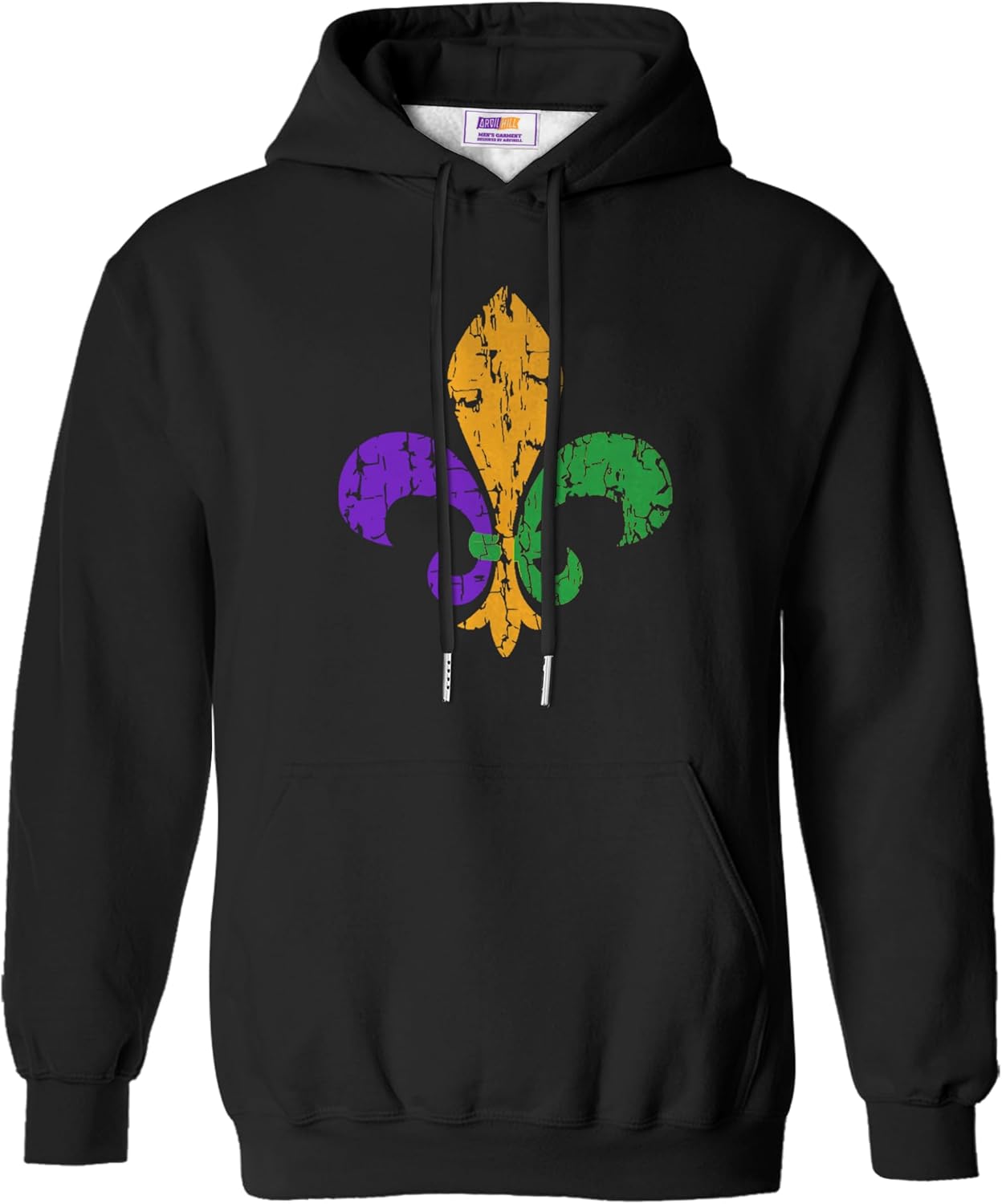 Arvilhill Men's Mardi Gras Hoodie Carnival Print Hooded Sweatshirt with Kangaroo Pocket (S-3XL)