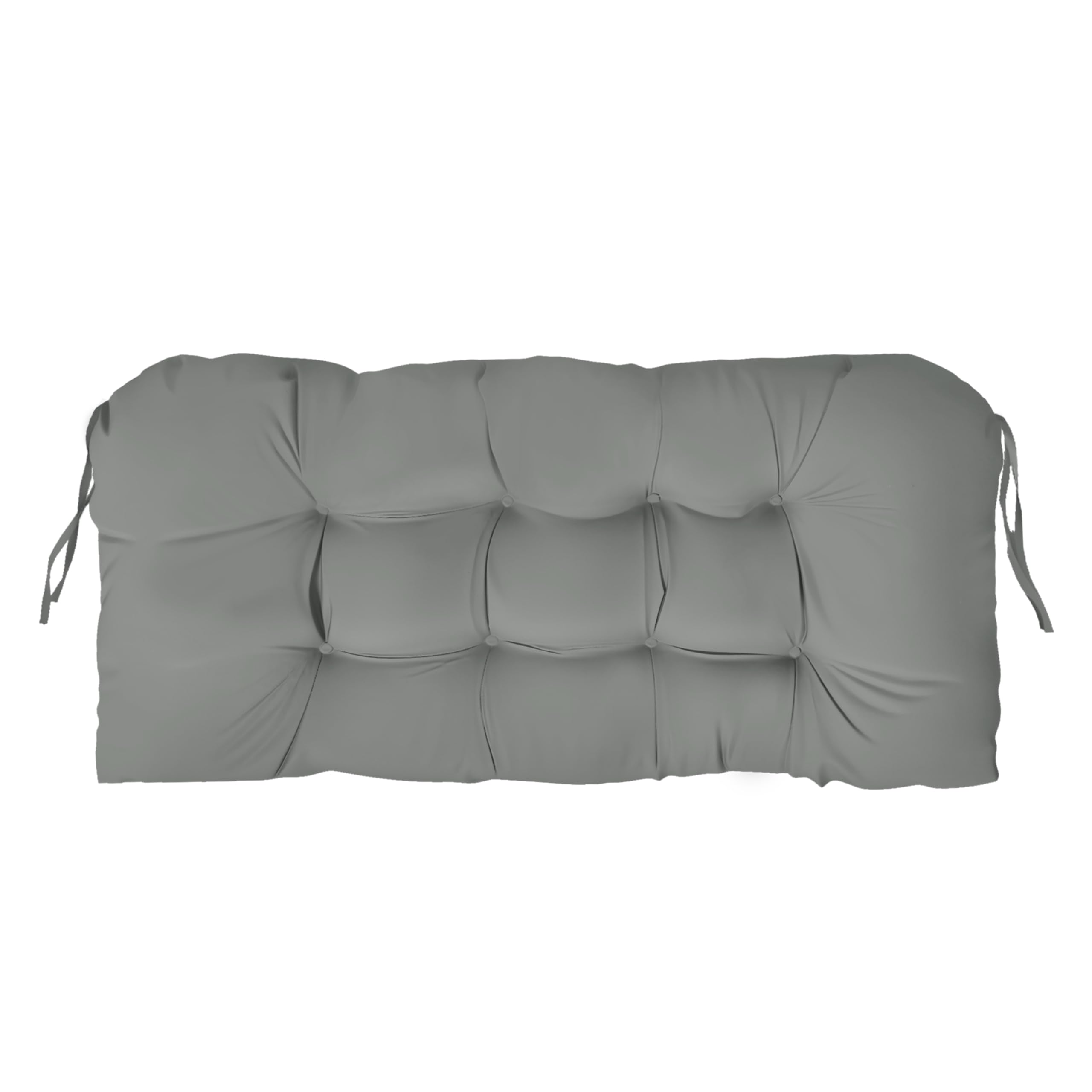 Outdoor Bench Cushion 44x22x4 Inch with Ties Loveseat Pads,  Gray