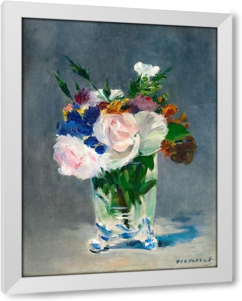 ArtDirect Flowers in a Crystal Vase II 15x18 Gallery Wrapped Canvas Museum Art by Manet, Edouard