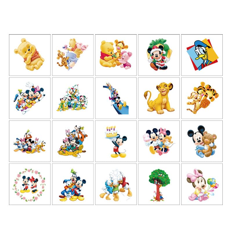 Miniatura 2 de Suministros de fiesta de cumpleaños de Disney, 40 tatuajes temporales de Disney para niños, calcomanías de tatuaje extraíbles para bolsas de