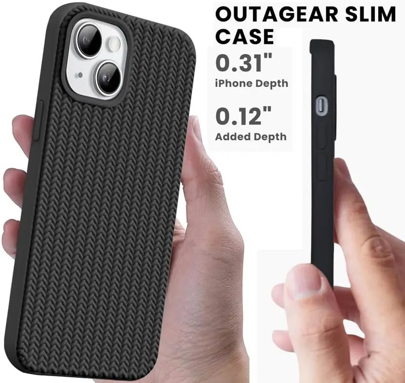 Image of Compatible with iPhone 15 Plus | Premium Textured Microfiber Candy Protective Case | Shock-Absorbing Back Cover with Enhanced Camera Guard (Black)