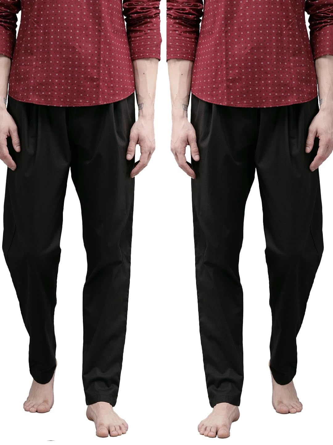 See Designs Men Black Solid Pure Cotton Men's Pyjama (Pack Of 2)_Sdcbpj156L