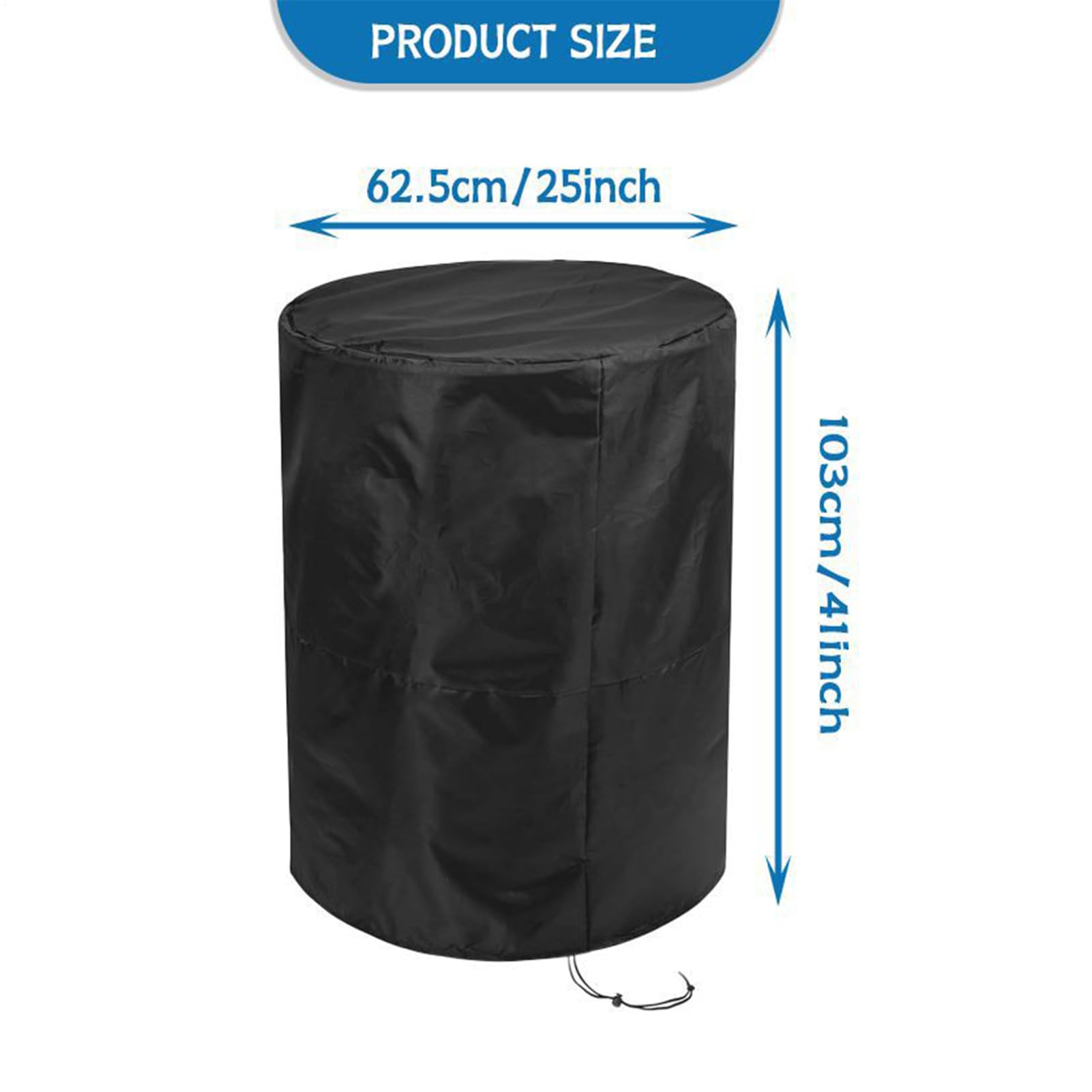Housse de protection pour tonne à eau imperméable, bâche complète en tissu Oxford, adaptée pour tonne à eau étroite, baril de pluie, baril à vin, coupe-vent, résistante à l'hiver, résistante aux