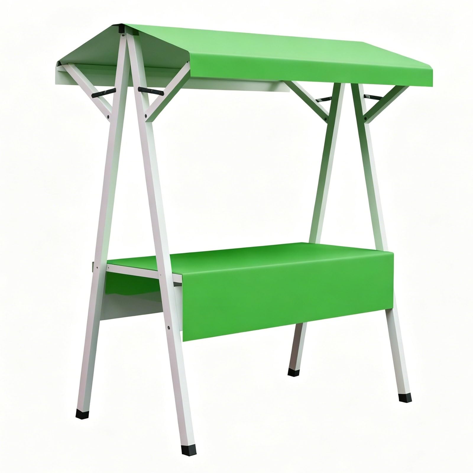 Farmers Market Stand Portable Vendor Cart with Canopy Outdoor Farm Stand for Roadside Display(Green,160cm/63in)