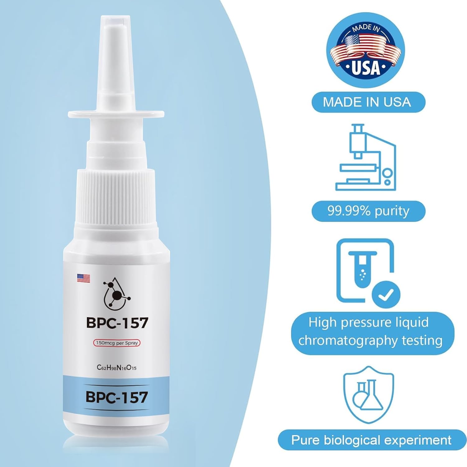BPC-157, 150Mcg, Supports Muscle Growth, Tissue Repair, Strength - 30ml (1PCS)