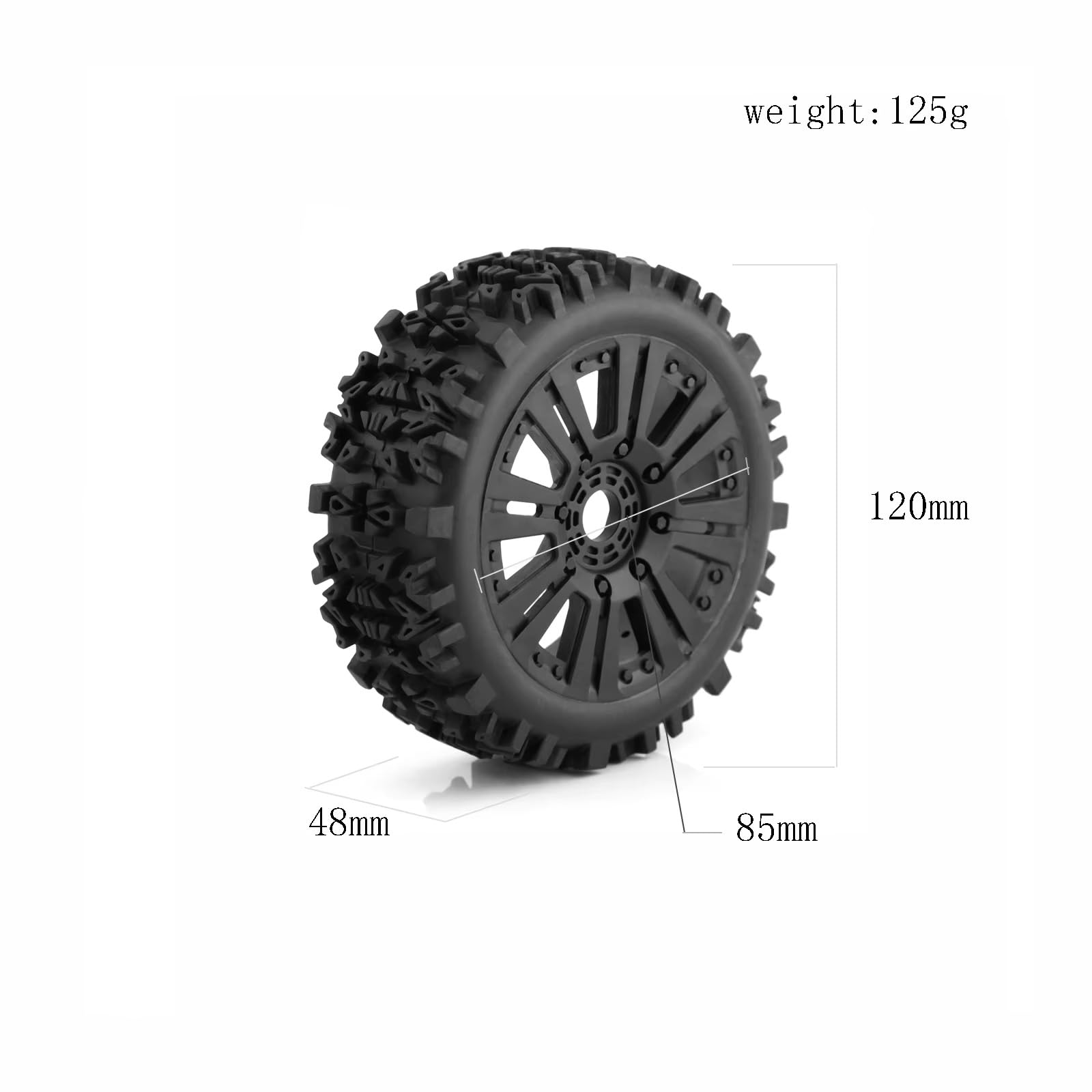 RC Coche Goma Ruedas Compatible con HSP 1/8 RC Carreras para Buggy, Piezas De Repuesto para Modificación De Coche, Accesorios, Ruedas Y Neumáticos