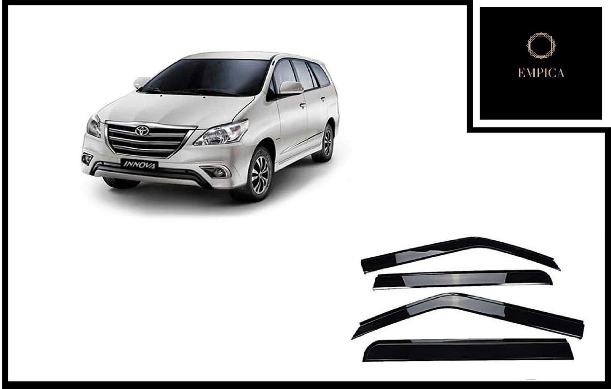 Empica Plastic Car Window Door Visor Rain Guard Side Wind Deflector Compatible with Toyota Innova Type 2 (Set of 4)