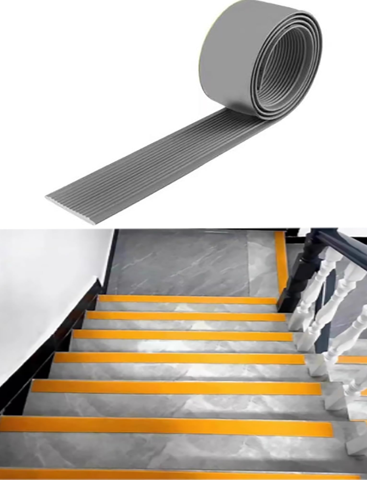 Cinta de tracción, autoadhesiva, antideslizante, PVC, antideslizante, para escaleras, tiras de seguridad impermeables para escalones, rampas y suelos, 7.9 pulgadas de ancho, 3 m de longitud