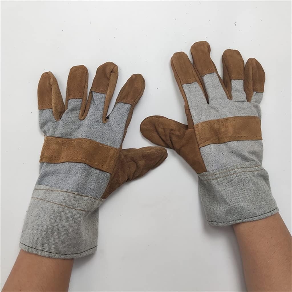 [ヤフー] 25cm 革布 溶接手袋 女性用 男性用 作業用 耐熱 耐火オーブンミット