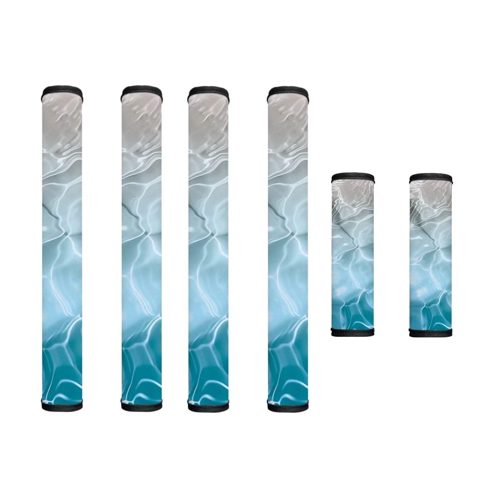 6 Pieces Fridge Oven Door Handle Covers Washable Fabric Kitchen Appliance Decor Handles Anti-Static Gloves for Fridge Oven Dishwasher, Water Wave Ripple Blue Gradient