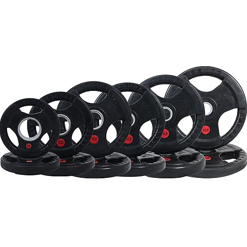Olympic Cast Iron Plate for Strength Training and Weightlifting, Pairs, Sets or Set with Barbell, Multiple Sizes