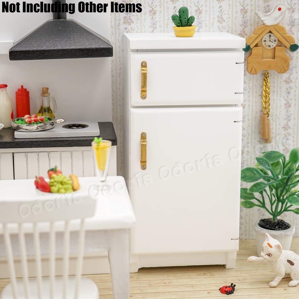 Amazon | 1/12 ミニチュア 冷蔵庫 ドールハウス 家具 小物, 白色