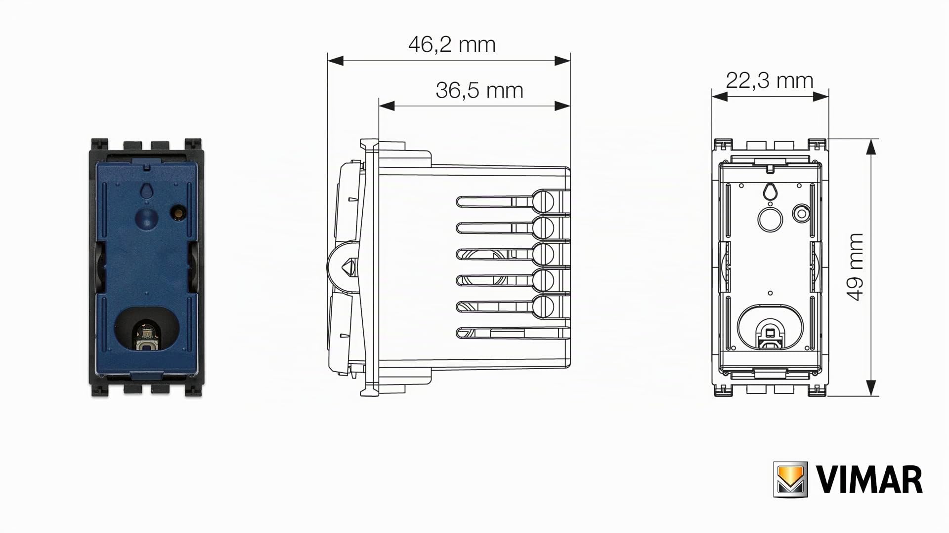 Vimar 0K19592.02 Arké Interruttore Smart Zigbee 2 Vie Compatibile Alexa | Kit deviatore smart Zigbee 3.0 con placca Arké Classic nera, controllo app, voce e pulsante