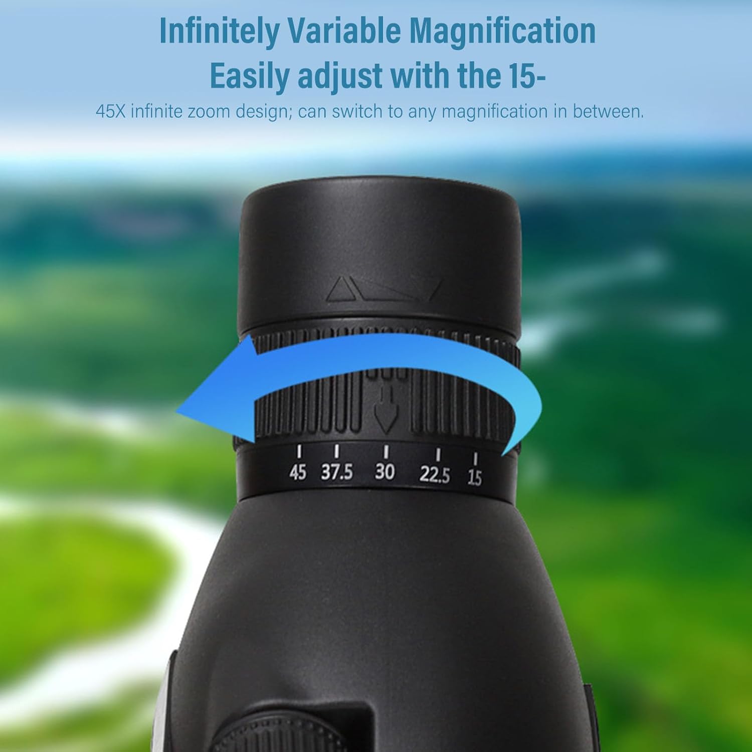 PUSOKEI Spotting Scope with Tripod, 15-45X Zoom Spotting Scopes with 60mm Large Aperture Lens, Phone Holder, Water Proof Spotter Telescope for Bird Watching, Wildlife Observing