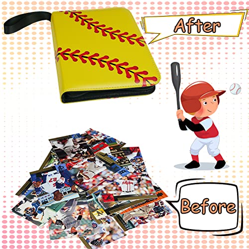 Card Binder 400 Pockets, Trading Card Binder With Sleeves, Baseball Card Binder, Trading Card Albums Sports Card Binder Collectible Fits 400 Cards With 50 Removable Sleeves #TOP3