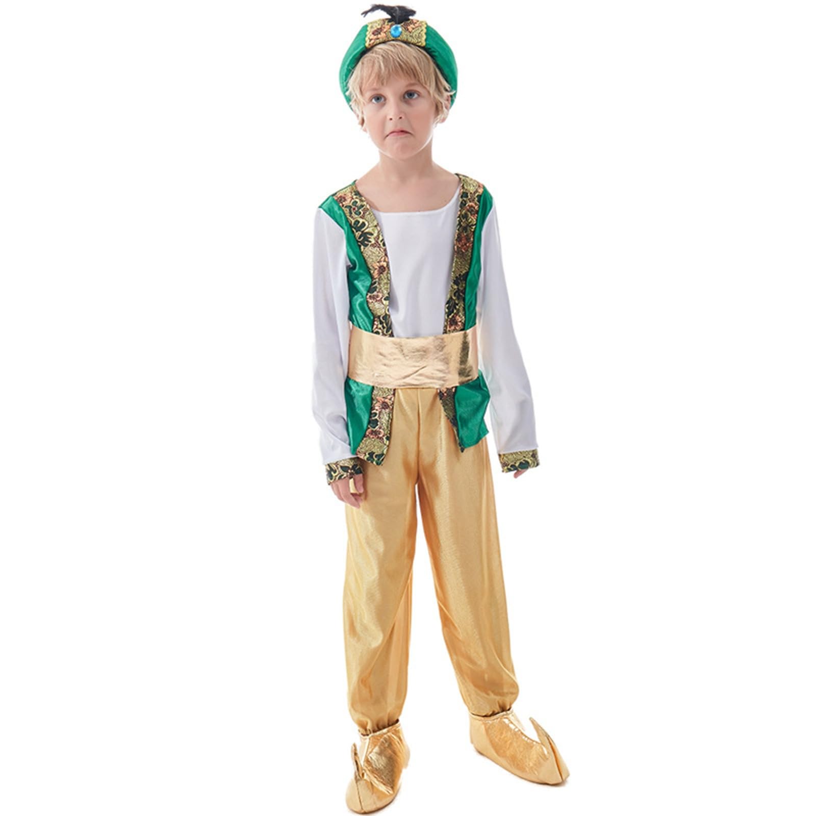 Aladdin Fancy Dress Up Arabian Prince Costume for Kids Boys, Role Play Carnival Birthday Party Arab Nights