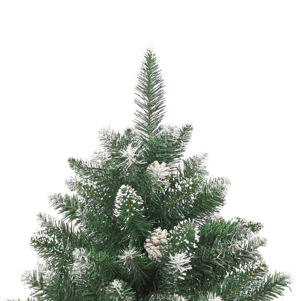Árbol de Navidad artificial de 240 cm con soporte, PVC con diseño plegable y nieve blanca, 48 conos, 2180 puntas, decoración para salón, pasillo, balcón, Adviento y Navidad