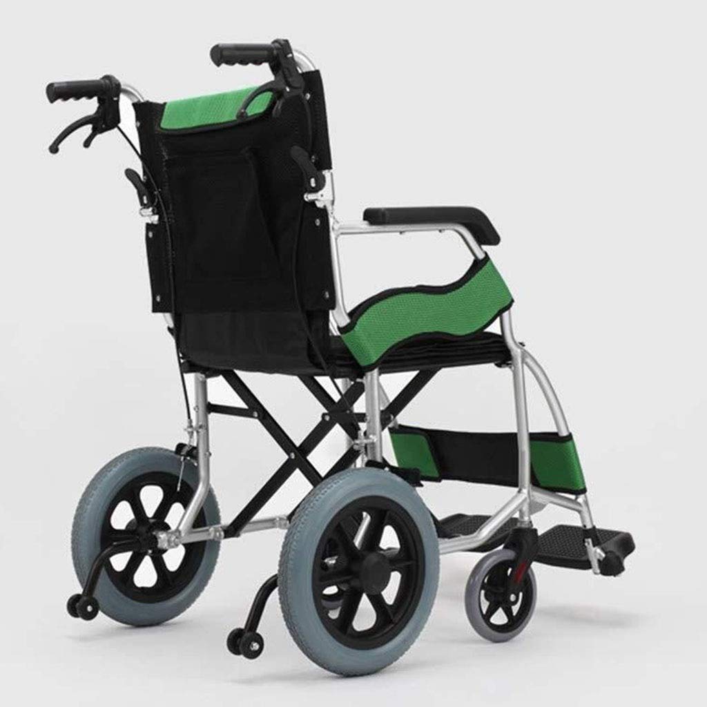 MU Camarero en Silla de Ruedas, Patinete con Doble Freno Neumático No Neumático Pedales Ajustables para Discapacitados/Ancianos,Azul
