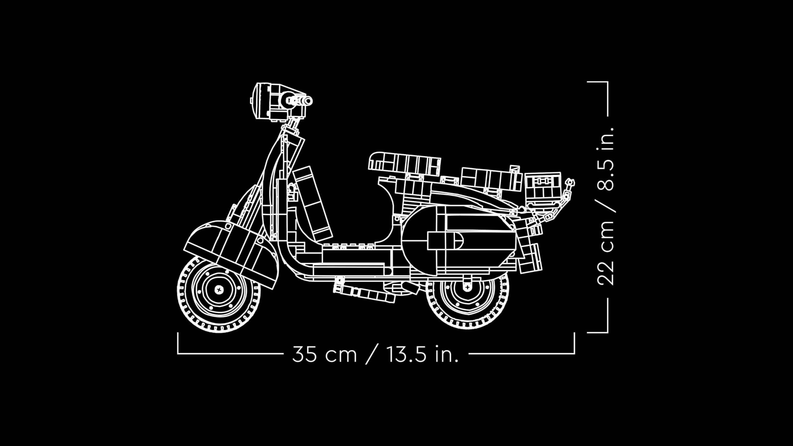 LEGO Icons Vespa 125, Kit Modellismo per Adulti in Mattoncini, Idea Regalo Creativa per Uomo, Donna, Lui o Lei di Compleanno, Replica Piaggio Anni 60 da Costruire, Hobby Rilassante da Collezione 10298