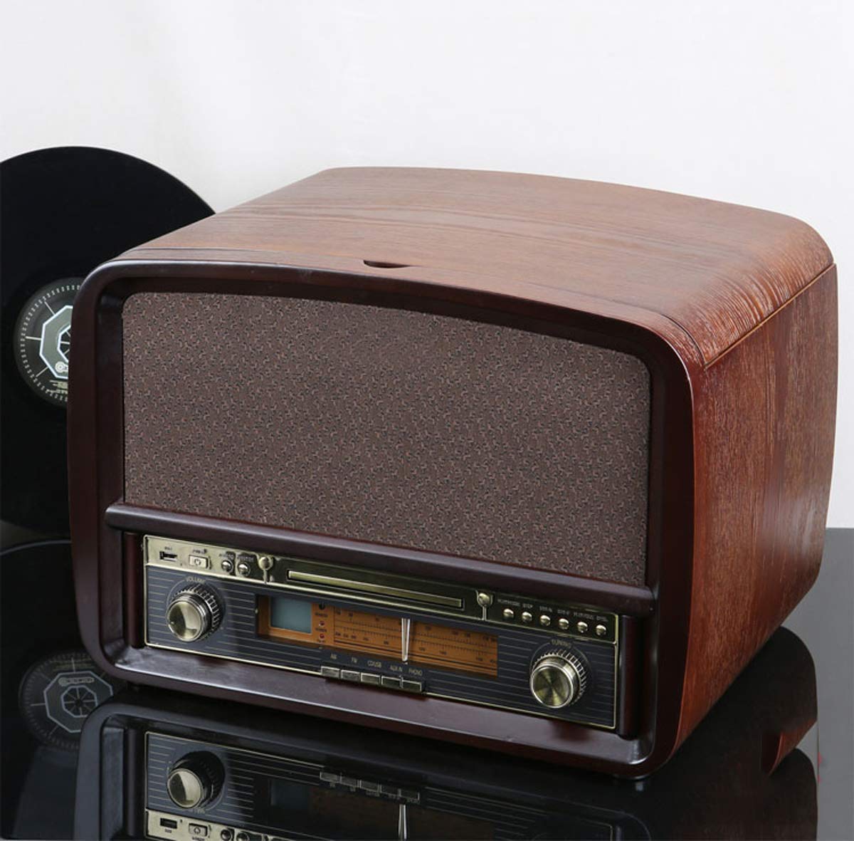 Giradischi portatile wireless Bluetooth con altoparlante integrato, giradischi in vinile a 3 velocità per casa e viaggio