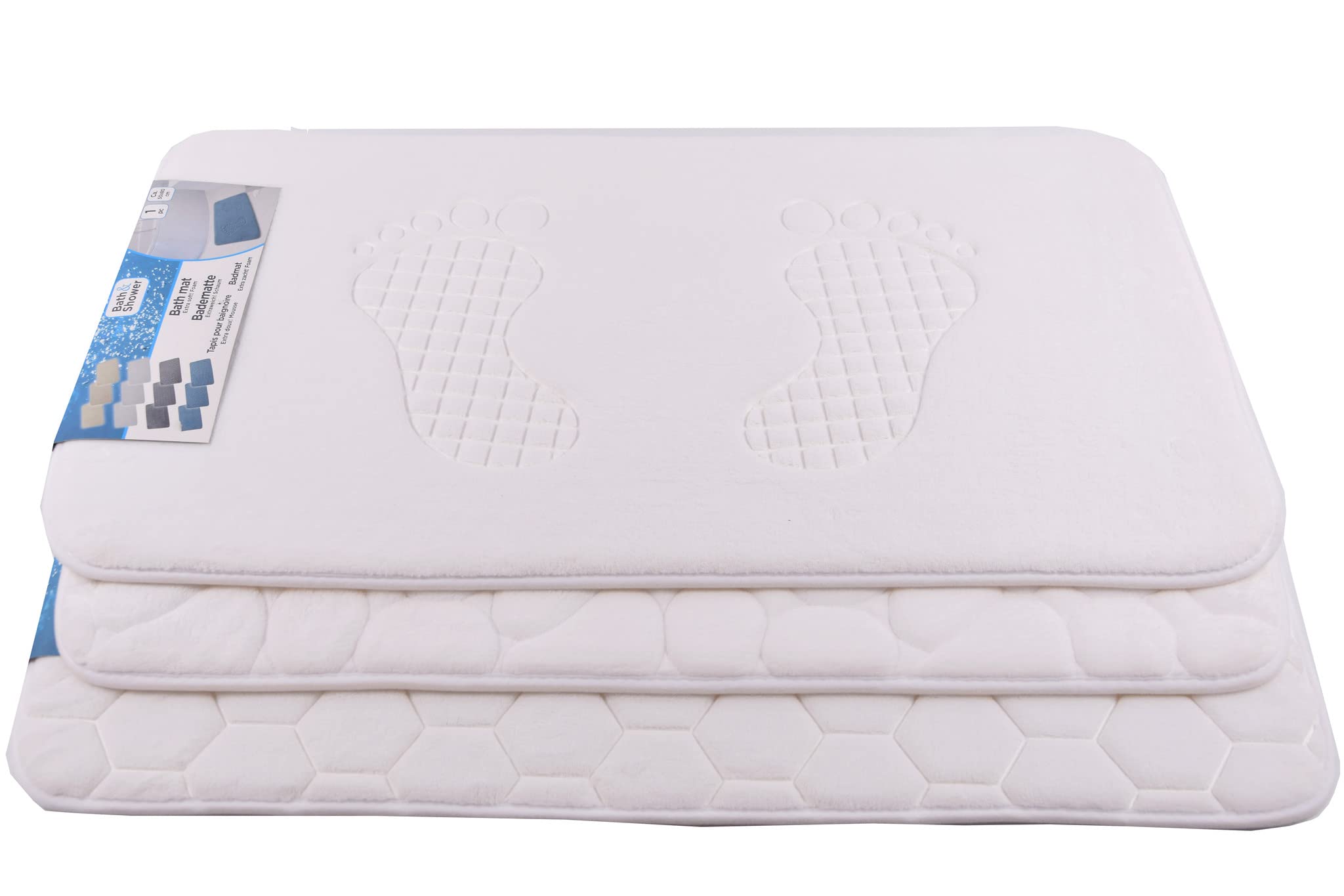 Ensemble de tapis de bain 3 pièces en mousse souple 60 x 40 cm