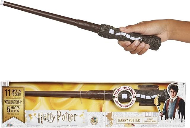 Harry Potter, Wizard Training Wand - 11 SPELLS To Cast! Official Toy Wand with Lights & Sounds  Albus Dumbledore Wand & Lord Voldemort Wand Also Available