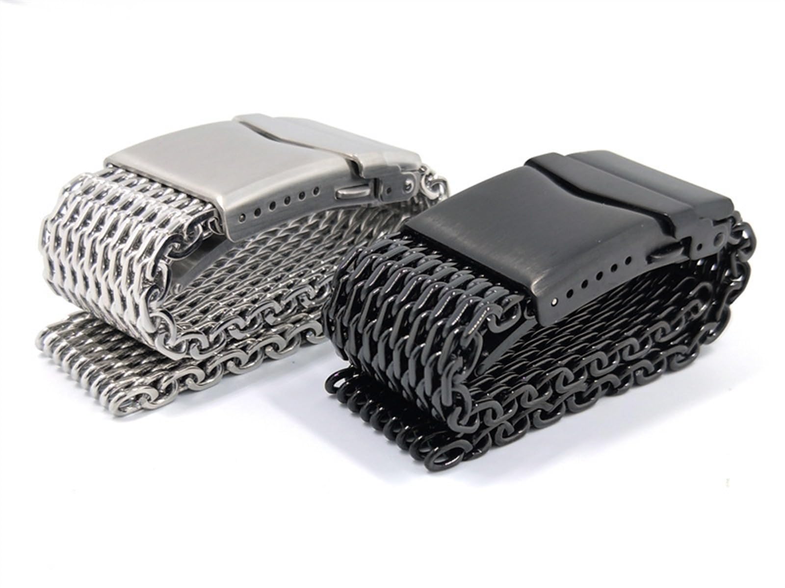 Pasek do zegarka z siatki ze stali nierdzewnej 18 mm 20 mm 22 mm Unisex Shark Mesh Regulowany solidny pasek z klamrą Pasek do zegarka wymienny do inteligentnych lub tradycyjnych zegarków