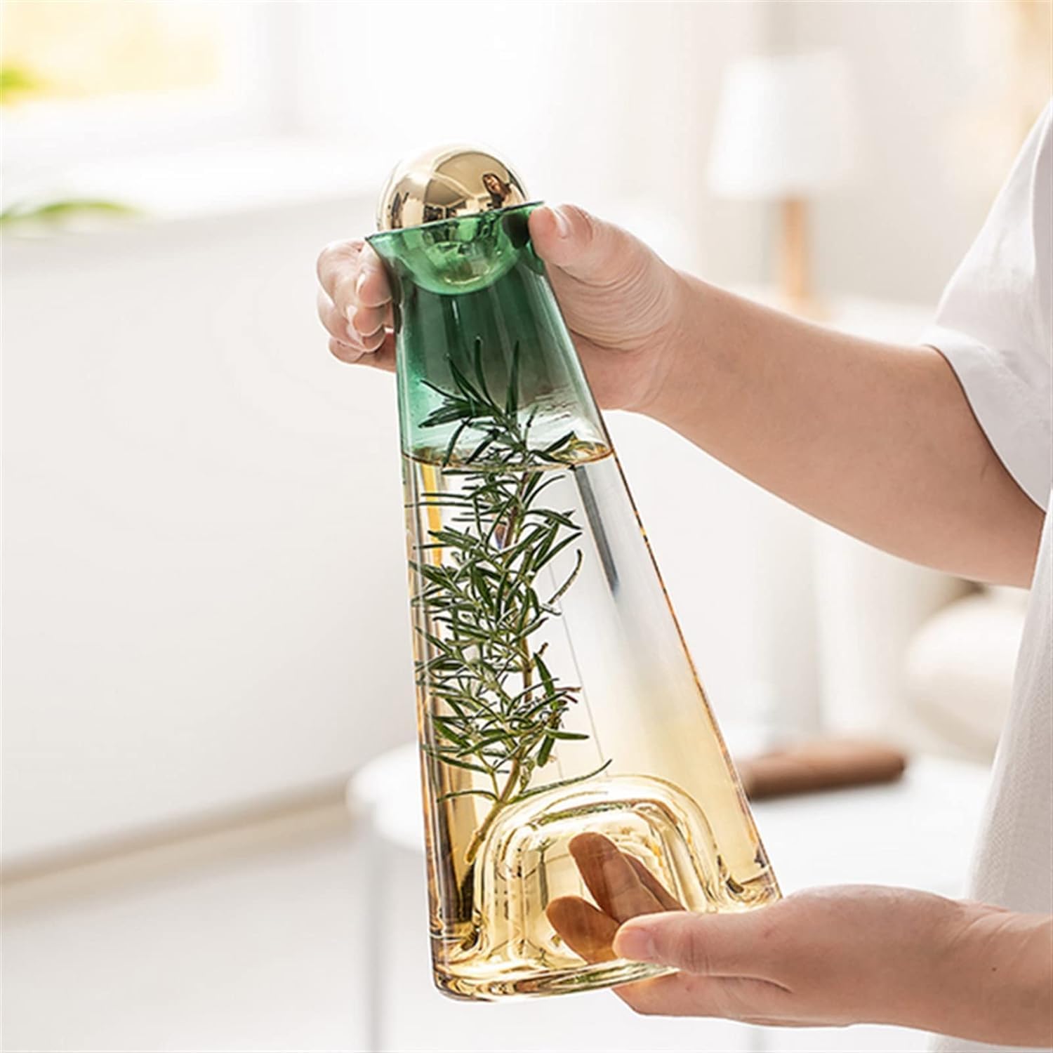Wasserkaraffe 1-Liter-Wasserkrug, Farbverlaufsglas-Wasserkrug, Wasserflaschen-Wasserkocher-Set mit 270-ml-Tassen*2, Eistee-Krug für Kaffee/Saft Getränkespender