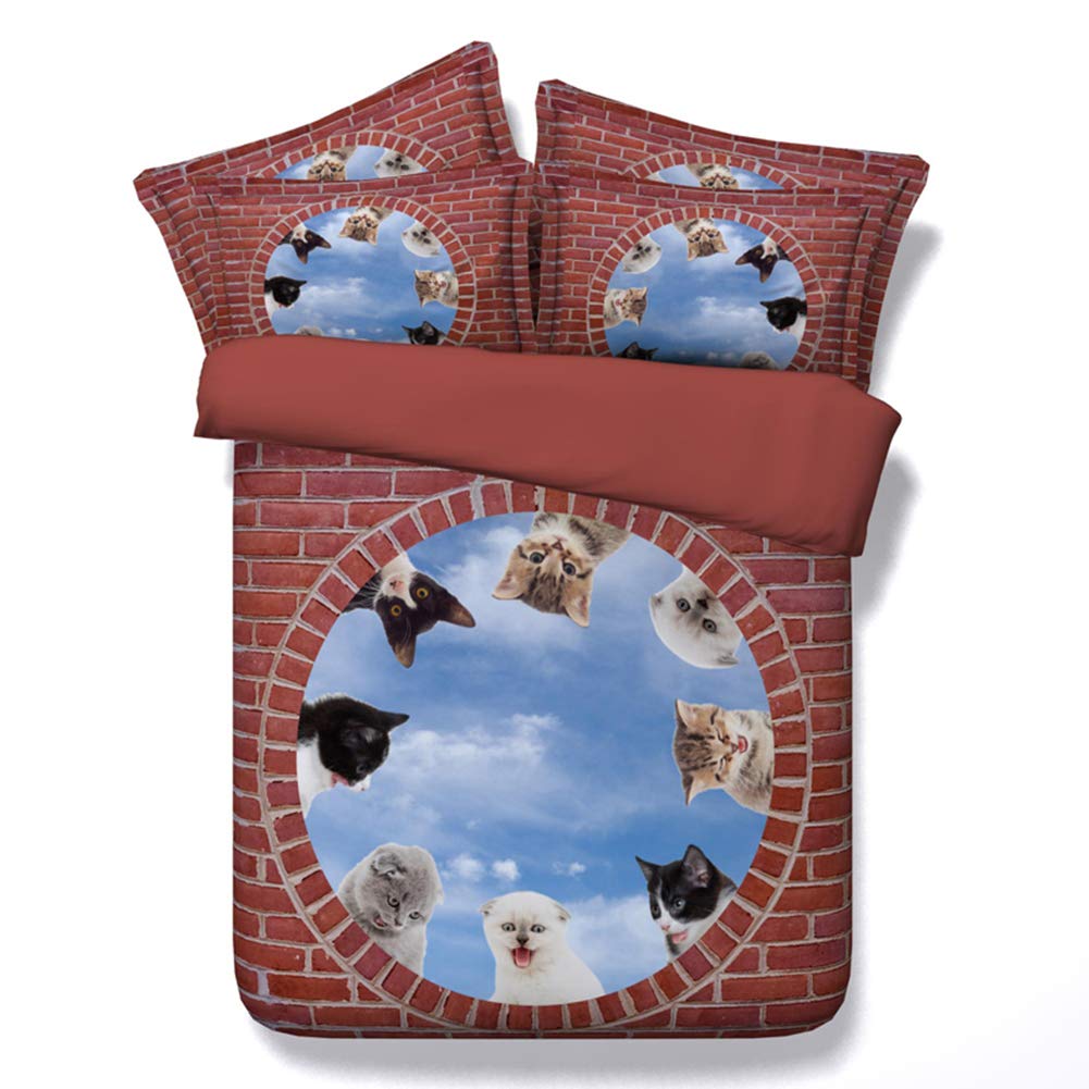 Housse de couette 3D Chat pour lit double 260x220cm : finis les draps ternes et froissés