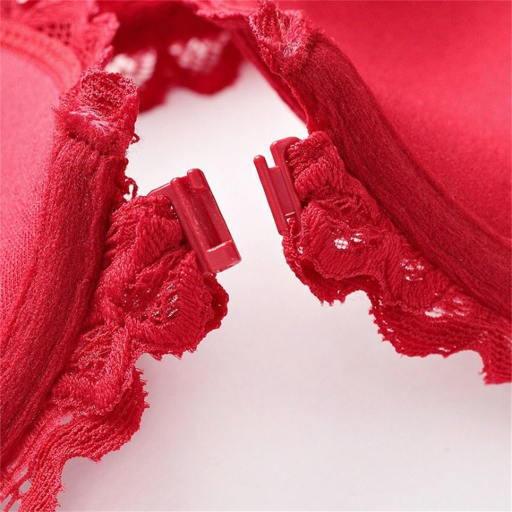 French Ladies Sexy Front Button Bra Lace Back Lingerie Large Size