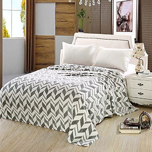 Arrow Chevron Micro Plush Blanket Grey [King 102 X 86] #TOP3