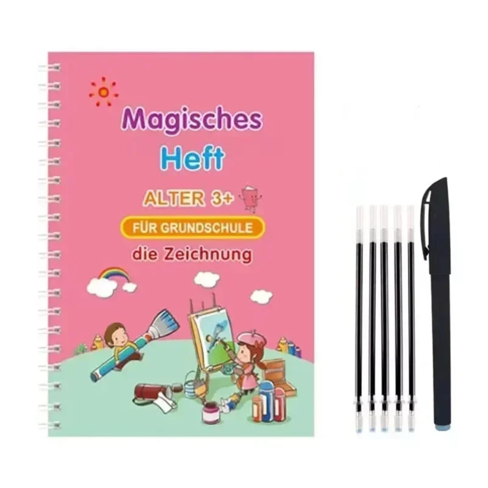 Spanish Magic Books Learning Lettering Handwriting Book in Tracing Workbook English Reusable Notebooks for Children French Writing German Drawing One Size