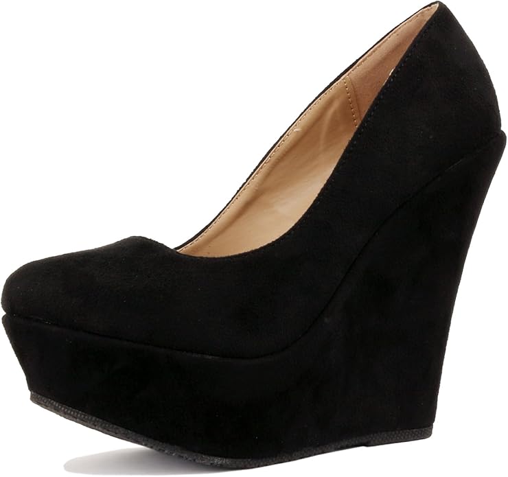 Amazon.com | Delicacy Trendy-33 Platform Pumps-Shoes, Black Suede, 9 | Pumps