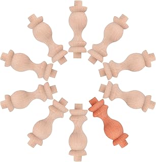 GORGECRAFT 10PCS 2.3 inch Decorative Wood Spindles Unfinished Wood Craft Spindles for Home Restaurant Decor Repair Decoration