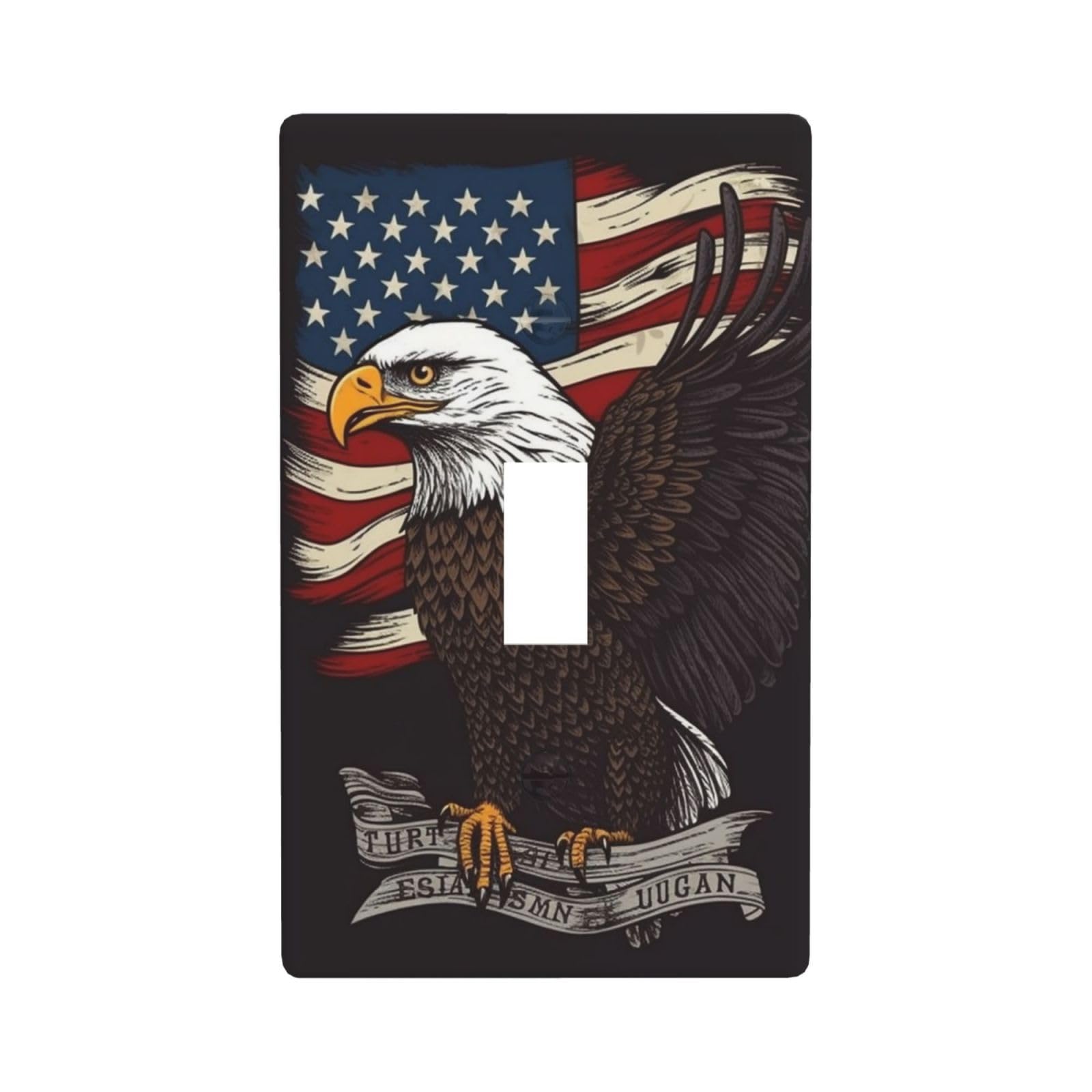 1-Gang Decorator Wall Plate USA Patriotic Eagle Light Switch Cover Single Toggle Receptacle Outlet Wall Plate 4.5" x 2.8" Wallplate Unbreakable Polycarbonate Outlet Faceplates Covers