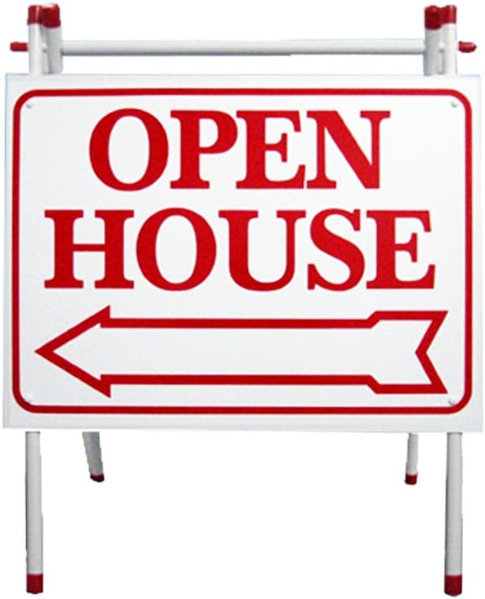 PVC SIDEWALK A-FRAME WITH RED OPEN HOUSE SIGN
