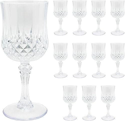 Miniatura 10 de 24 copas de vino de plástico azul, copas de vino de plástico reutilizables, copas de copa azul, vasos duraderos y resistentes que se pueden utilizar